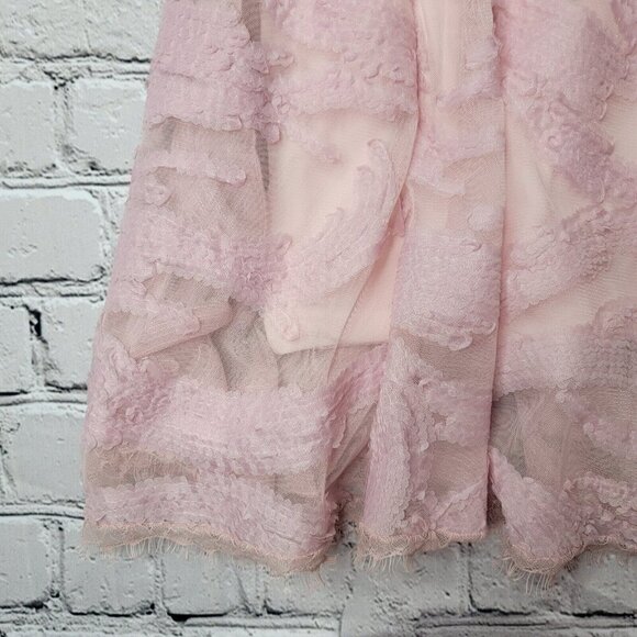 Dress The Population Maya Woven Fit Flare Dress Pink Sweetheart Neck Size M - Picture 5 of 12